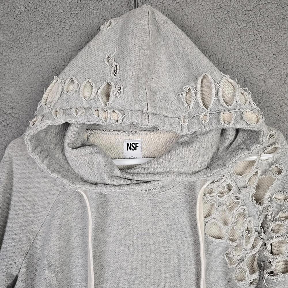 NSF Revolve Lisse Distressed Hoodie Grey, size S - Picture 2 of 9